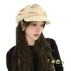 Sombrero Octagonal Negro Estilo Británico Retro para Mujer Primavera y Verano Versátil Corona Profunda Ala Ancha Adelgazante del Rostro Boina Sombrero de Pintor