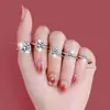 Conjunto de Joias de Prata Ruixing para Mulheres Prata S925 Moissanita Coroa Pulseira de Seis Garras Brincos Colar Atacado Transfronteiriço