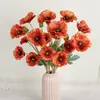 Flores de papoula artificiais da Amazon para decoração de sala de estar, arranjo de cena em tecido de seda, flores artificiais de papoula de caule longo estilo ins