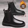 Botines Chelsea para Hombre, Zapatos de Caña Alta, Botines Slip-On de Moda, Moda de Primavera Botas Martin para Hombre, Estilo Británico de Ropa de Trabajo Botas de Nieve