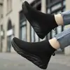 Zapatos de malla tejida transpirable de un solo paso para gente perezosa, para parejas, hombres y mujeres, exteriores, ligeros, absorción de impactos, talla grande, zapatos tipo calcetín