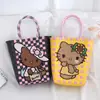 Bolsa Tejida Nueva de Fábrica Bolsa Cuadrada Pequeña Bolsa de Cesta de Plástico para Verduras Color Cesta Pequeña Coincidencia de Foto Bolsa de Playa Bolsa de Mujer