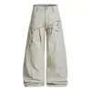 Pantalones Anchos Sueltos Bordados de Vid Americana High Street Estilo Vibe Marca de Tendencia Diseño de Nicho Silueta Pantalones Casuales para Hombre