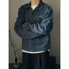 Jaqueta de trabalho masculina retrô, cool e moderna estilo Hong Kong, cardigã versátil de manga longa da moda para o dia a dia.