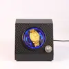 Cargador Mecánico para Relojes, Dispositivo de Carga Automática Vertical de Gama Alta con Luz Azul, Caja de Almacenamiento para un Solo Reloj de Uso Doméstico