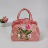Bolsa de Mujer con Cremallera Directa de Fábrica Bolsa Bordada a Mano con Cinta Bolsa de Compras para Mamá Bolso de Mano Estilo Étnico Bolso de Boda