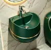 Lavabo Cerámico de Esquina Montado en Pared, Lavabo para Colgar en la Pared para Baño, Lavabo Pequeño para Balcón de Apartamento, Comercio Exterior Transfronterizo