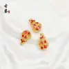 Cobre Chapado en Oro Esmalte Hueco Calabaza Espaciadores Cuentas Manualidades Hechas a Mano DIY Pulsera de Bodhi de Tres Piezas Accesorios para Collares