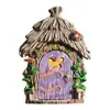 Puerta de hadas de elfo, puerta de hadas, decoración de árbol de madera para patio, adornos de madera, decoraciones de jardín, manualidades