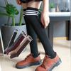 Meias S414 Estoque Zerado Pilhas Meias de Cano Alto Femininas Outono e Inverno Três Listras Estilo Acadêmico Meias 3/4 de Algodão Meias 3/4