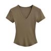 Comercio exterior transfronterizo Europa y Estados Unidos mujeres 2024 verano nuevo slim Joker ant cintura chica hot camiseta curvada