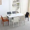 Silla de comedor de cuero de silla para uso doméstico, silla de comedor italiana minimalista moderna de lujo ligero, silla de comedor minimalista nórdica con respaldo