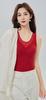 Nova roupa íntima feminina com forro de lã hidratante, espessada, outono e inverno, gola em V, top térmico com almofada no peito, colete térmico para mulheres