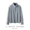 Nuevo cárdigan de punto estilo otoño e invierno con puños bordados a mano y doble cremallera, suéter chaqueta cárdigan de cuello alto simple y versátil