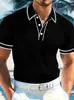 Amazon Europa Transfronterizo Hombre Nuevo Manga Corta Comercio Exterior Verano Hombre Transfronterizo Bloque de Color Raya Cuello Camisa Polo
