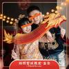 Fotografía de boda pareado pequeño banner con el carácter Xi linterna de león fiesta femenina novia bata de mañana de boda accesorios de fotografía creativo
