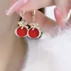 Pendientes de bolsa de la suerte roja de lujo ligero de alta gama pendientes de otoño e invierno 2021 nuevos pendientes de diseño de nicho de moda pendientes pendientes pendientes