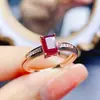 Anillo de Rubí Natural Popular al por Mayor de Fábrica Plata S925 Incrustado Piedra Principal 4*6 Joyería de Lujo Venta Directa de Fábrica