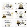 Tarjeta de felicitación de cumpleaños creativa con un toque de alta gama, tarjeta de invitación de cumpleaños infantil, tarjeta de decoración de ramo de bendición de pastel de cumpleaños para panadería