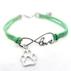 Moda transfronteriza de Amazon pulsera de cuerda de terciopelo de garra de perro de 8 palabras amorosa pulsera hecha a mano venta directa de fábrica al por mayor