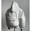2025 Diseño Americano Estéreo Mochila Escolar Suéter Sudadera Hombres Primavera y Otoño Nuevo Corto Ancho Deportivo con Capucha Chaqueta
