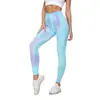 En stock Pantalones de Yoga Tie-Dye Aurora Cintura Alta Ajuste de Vientre Cadera de Durazno Pantalones Deportivos para Correr y Fitness Leggings Ajustados Deportivos para Mujer