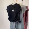 Camiseta Gris de Manga Corta con Lazo para Mujer, Verano 2026, Diseño Único, Hombro Normal, Top Adelgazante