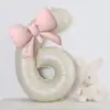 Globo con Número 1 de Lazo de Cumpleaños Decoración de Escena para Fiesta de Niña de Un Año Arreglo Atmósfera de Diosa Accesorios para Fotos