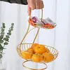Cesta de Frutas de Hierro Nórdico Cesta de Frutas Multicapa Estante de Almacenamiento Mesa de Café Almacenamiento Creativo Dulces Bocadillos Cesta de Frutas Transfronterizo