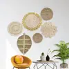 Set de Decoración de Pared de Paja Estilo Chino Nórdico, Decoración de Pared Natural Campestre Tejida a Mano para el Hogar, Colgante de Pared Popular para Homestay