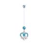 Anillo para Ombligo de Acrílico Serie Azul para Mujeres Embarazadas Colgante de Mariposa con Goteo de Aceite Joyería para Perforación de Ombligo Suave