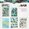 Pegatinas de Paisaje Crepuscular Serie Nubes Más Allá Estilo Chino Estilo Antiguo Pegatinas de Paisaje 3D en Capas para Journaling