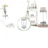 Soporte para plantas interior y exterior de 2 niveles de 27 pulgadas (aproximadamente 68.6 cm) maceta alta de metal maceta para flores