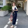 Conjunto de Pantalones de Tres Piezas de Mezclilla con Parches de Encaje para Mujer 2026 Nueva Moda de Verano Diseño Elegante Conjunto de Pantalones de Pierna Ancha Moderno