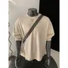 Primavera 2026 Novo Top Masculino Amigo da Pele Macio Estilo Coreano Cleanfit Design Simples com Caimento Relaxado e Sensação Preguiçosa