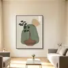 Pintura decorativa para parede de fundo de sofá de sala de estar estilo nórdico com plantas e flores, pintura de nicho de piso, pintura para pendurar no corredor de entrada