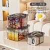 Caja de Almacenamiento Transparente de Gran Capacidad para Escritorio, Contenedor para Snacks, Juguetes y Artículos Varios para el Hogar, Cesta de Almacenamiento Portátil de Plástico para Sala de Estar
