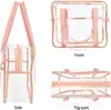 Bolsa de Maquillaje Transparente Extra Grande Personalizada por el Fabricante Impermeable Pvc Bolso de Mano Bolso de Hombro Neceser Transparente para Artículos de Tocador Cosméticos