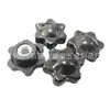 Perilla de plástico hexagonal PP de 25 mm-m5m6 de la fábrica de Dongguan, protección ambiental, perilla ciruela, accesorios para soporte de muebles