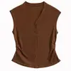 Cárdigan Falso de Punto 100% Lyocell Tencel para Mujer, Otoño 2026, Chaleco de Punto sin Mangas que Ceñe la Cintura