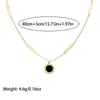 Pulsera Romanesa de Acero de Titanio de Doble Cara con Concha Negra y Blanca para Mujer Venta al por Mayor Moda Simple Joyería de Acero Inoxidable de Gama Alta Suministro Transfronterizo