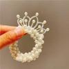 Acessórios para cabelo infantil Coroa Pérola Anéis de cabelo Princesa Bolas Corda de cabelo Meninas Headwear Corda de cabelo fofa Meninas Elástico