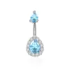 Joyería Piercing de Acero Inoxidable de Moda Elegante Multicolor Gota de Agua con Incrustaciones de Circonita de Cobre de Venta Caliente Europea y Americana Clavo de Ombligo Anillo de Ombligo