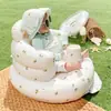Silla inflable de aprendizaje para bebés en stock, PVC para uso en exteriores e interiores, para aprender a sentarse y para la alimentación con alimentos complementarios, asiento inflable para bebés