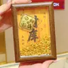 Popular Caja del Tesoro Dorada Marco de Fotos Adorno Feng Shui para Atraer Riqueza, Pequeño Lingote Cuenco del Tesoro, Soporte de Exhibición de Fortuna con Monedas de Oro, Regalo Coleccionable