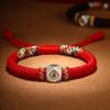Pulsera Benmingfo Nudo Diamante Zodiaco Plata Cuerda de Mano para Hombres y Mujeres Cuentas Haoyun Cuerda Roja Benmingnian para Hombres y Mujeres