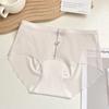 Bragas de Seda de Hielo sin Costuras Cómodas Transpirables Antibacterianas de Cintura Media con Cara Sonriente de Cuero de Leche para Mujer Delgadas Bragas de Cuero de Leche