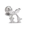 Pendientes de tuerca con forma de flor de circón para mujer, estilo chic, con agujero en la oreja, estilo gusano, a la moda, para llevar sin dormir.