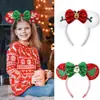 Diadema navideña transfronteriza Diadema con lazo de árbol de Navidad Pasador decorativo lindo Diadema de cuernos de alce Accesorios para el cabello al por mayor