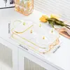 Prato de Frutas Multifuncional de Luxo Leve Prato de Lanches com Compartimentos Criativos Bandeja de Exibição para Armazenamento de Frutas Secas Chá Lanches Sala de Estar Ktv Anti-escaldante